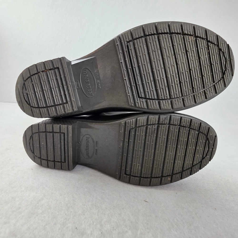 Havaianas Womens Dark Silver Rubber Tall Rain Boots Waterproof Size 6W EUR 37 - Picture 4 of 6